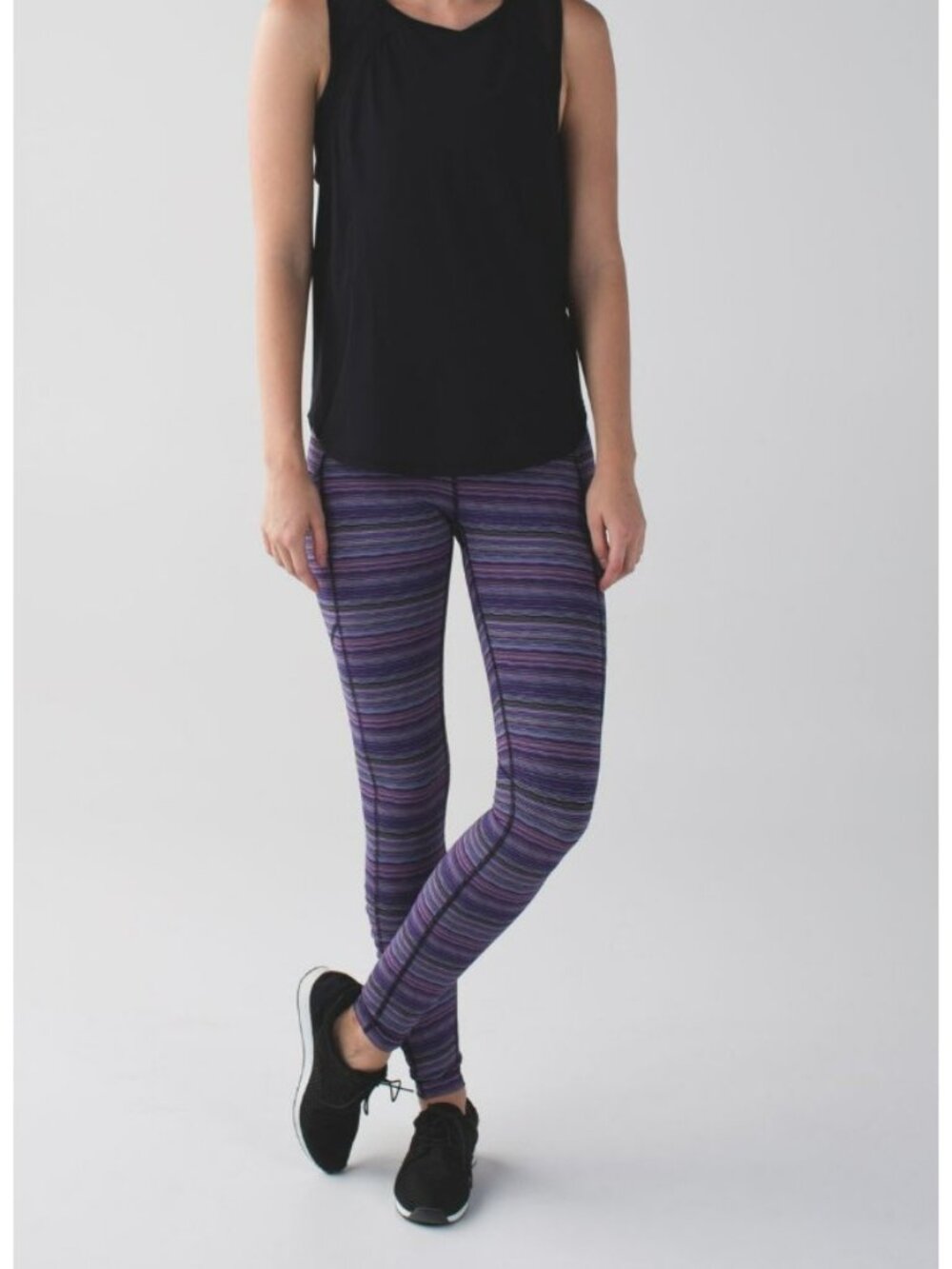 Lululemon Speed Tight IV Purple Space Dye Twist Violet Black Leggings, Size 6